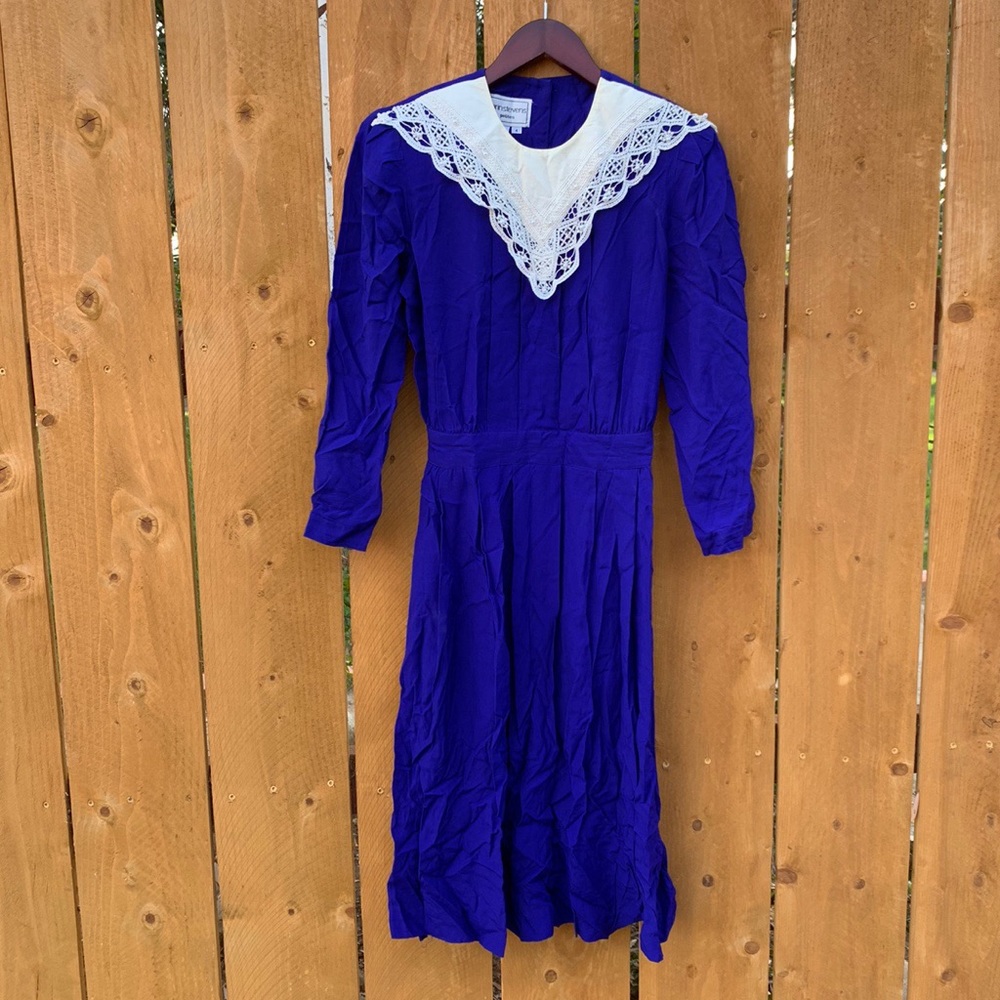 Midnight navy blue vintage dress